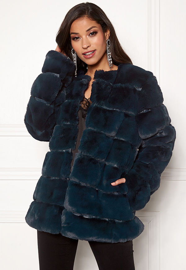 Urban Mist Plush Panelled Faux Fur