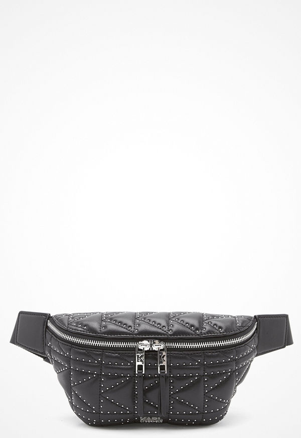 Karl Lagerfeld svart väska Quilted Stud Bumbag