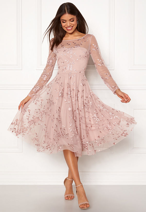Goddiva Embroidered Midi Dress
