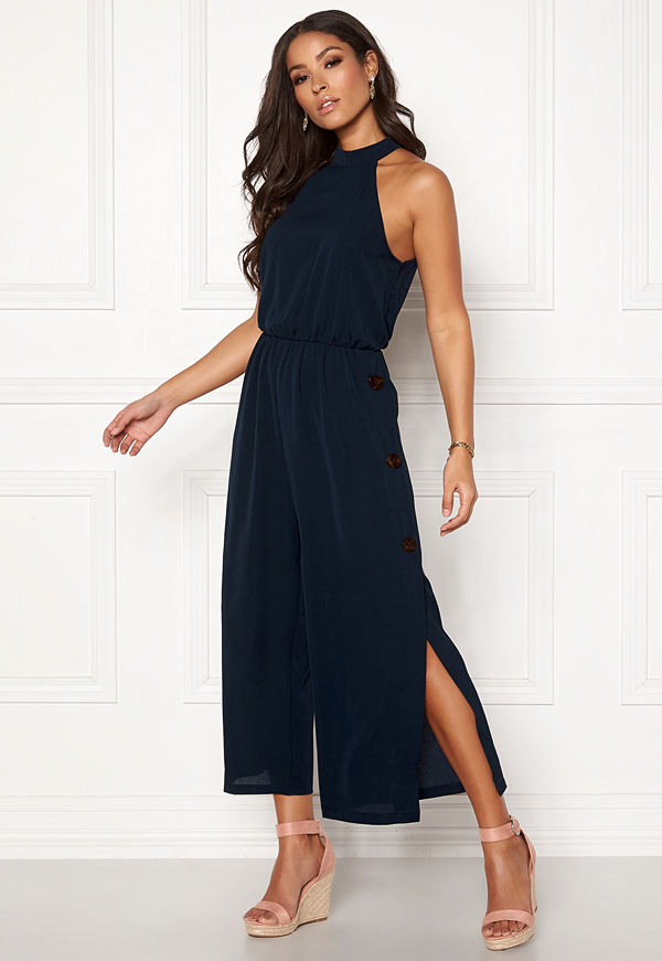 Ax Paris Highneck Culotte Jumpsuit Navy
