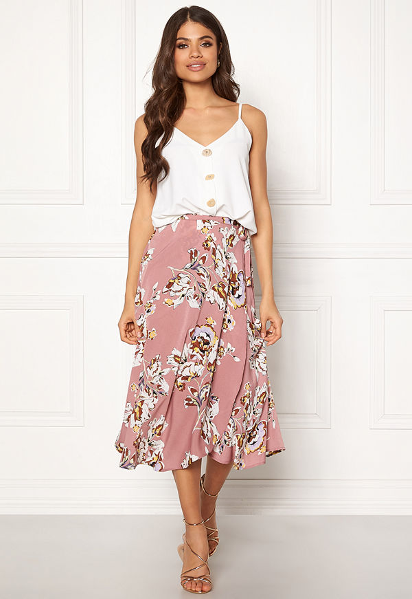 Blue Vanilla Floral Print Wrap Skirt