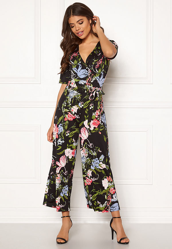 Pieces Duna 2/4 Cropped Jumpsuit Black