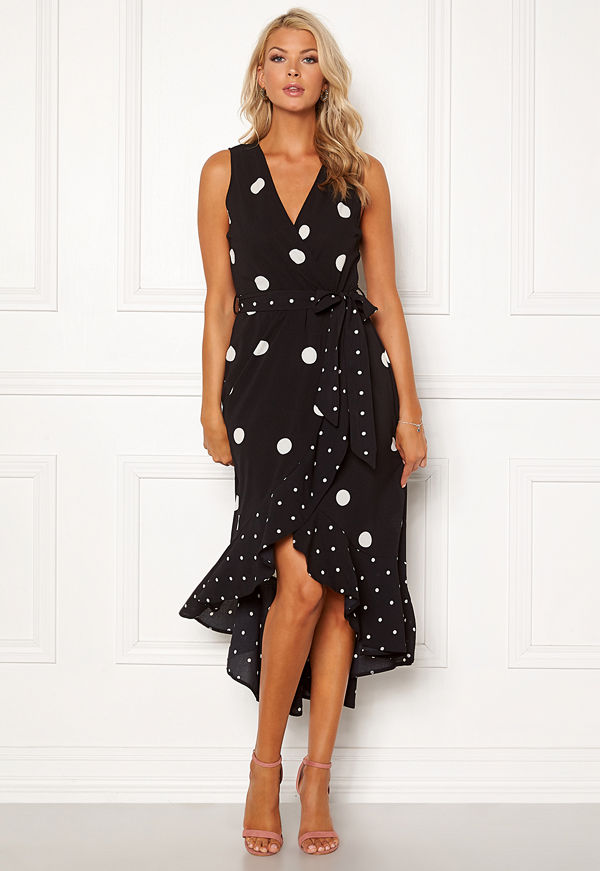 Ax Paris Polka Dot Wrap Maxi Dress