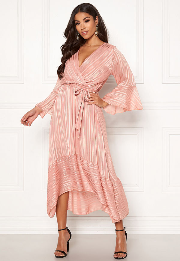 John Zack Wrap Front High Low Dress