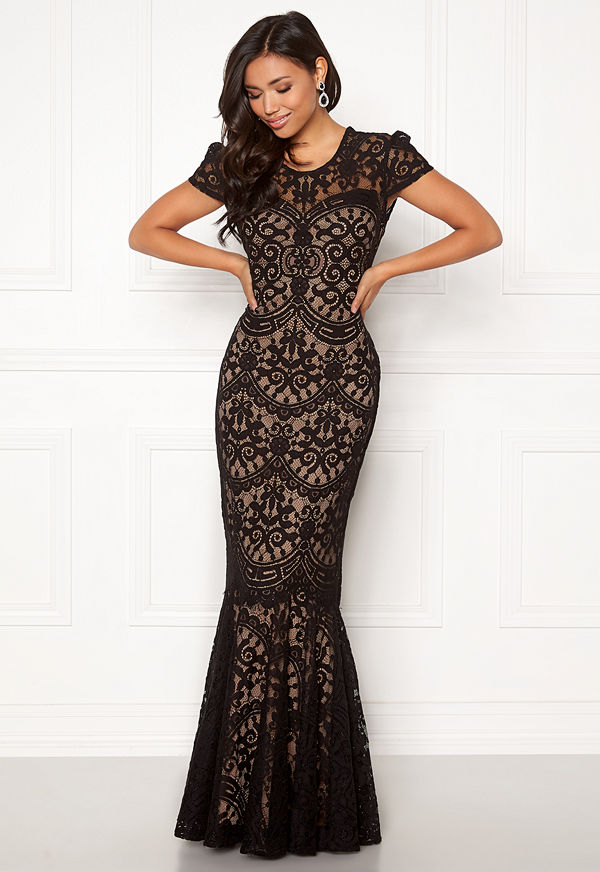 Goddiva Cap Sleeve Lace Dress