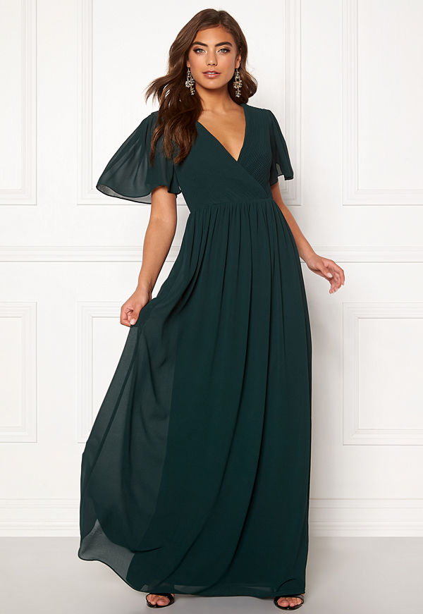 Moments New York Liana Chiffon Gown Dark green
