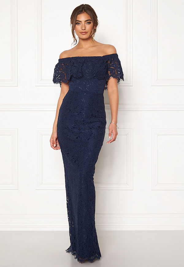 Moments New York Rose Lace Gown Dark blue