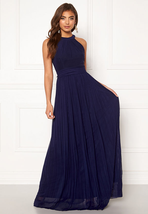 Moments New York Linnea Pleated Gown Navy
