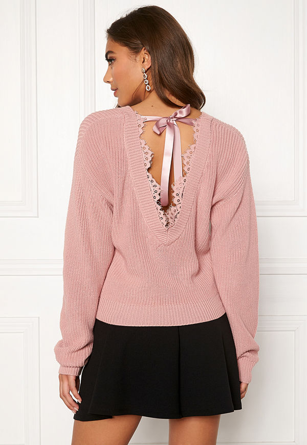 Bubbleroom Callie lace neck knitted sweater