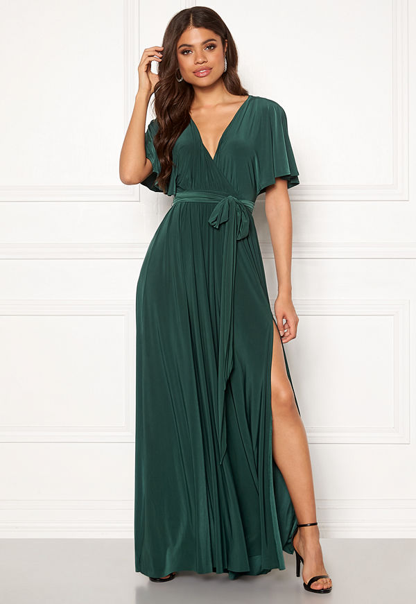 Goddiva Flutter Sleeve Maxi Dress