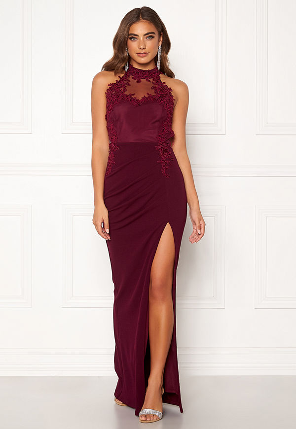 Moments New York Iris Drape Gown Wine-red