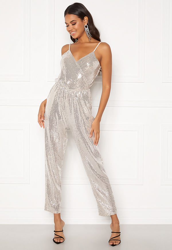 John Zack Strappy Sequin Jumpsuit