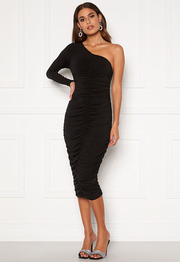 Ax Paris One Shoulder Midi Dress Black