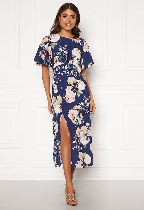 John Zack Flared Sleeve Maxi Dress