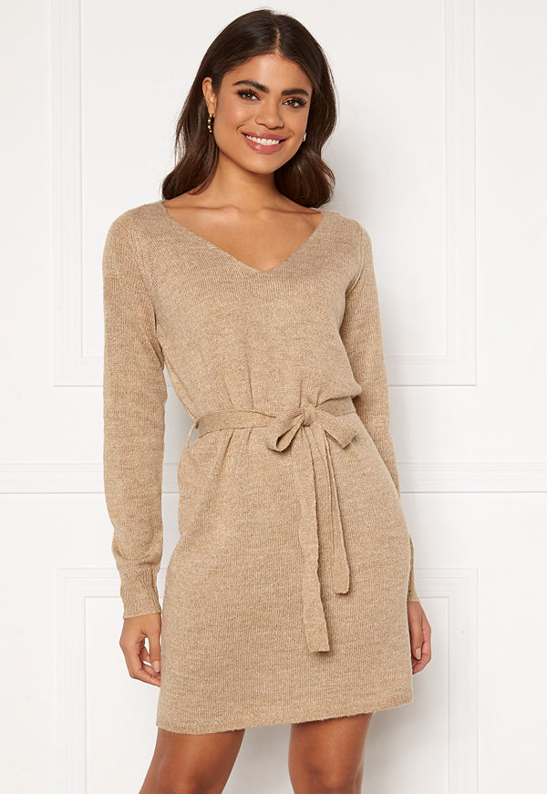 Vila Suril LS V Neck Short Knit Dress Klänningar online Vila Klänning viEan LS Dress Klänningar online