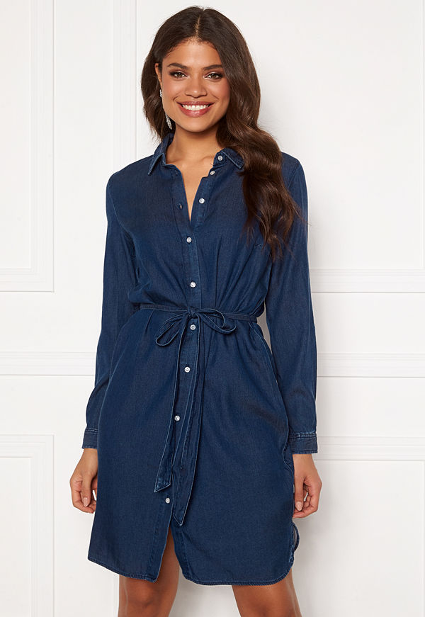 Vila Bista Denim Belt Dress Dark Blue Denim