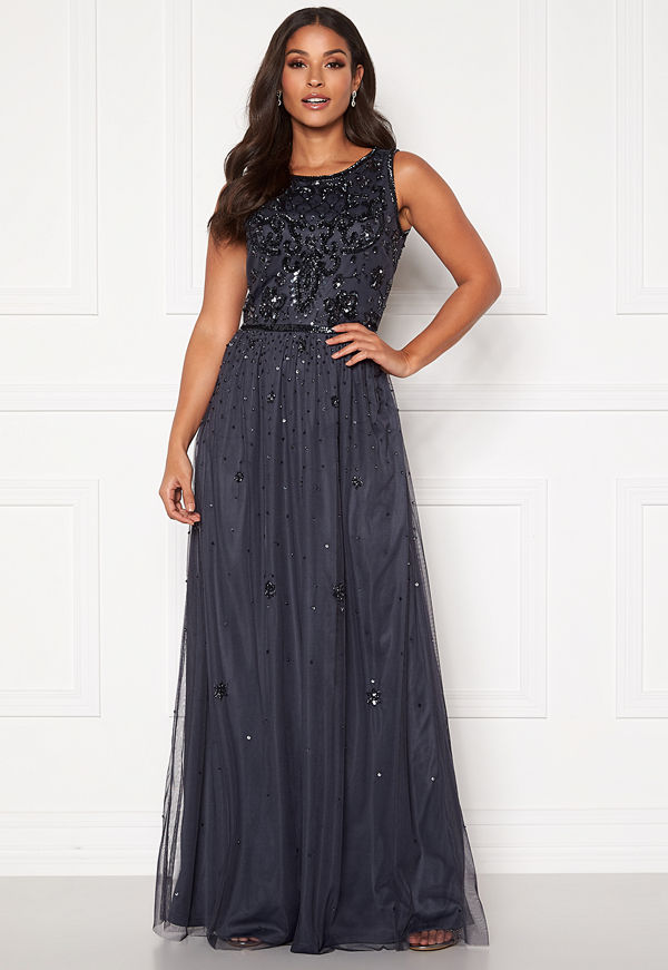 Angeleye Scatter Sequin Maxi Dress Gunmetal
