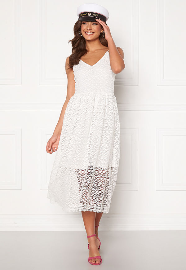 Vero Moda Madeleine Calf Lace Dress Snow White