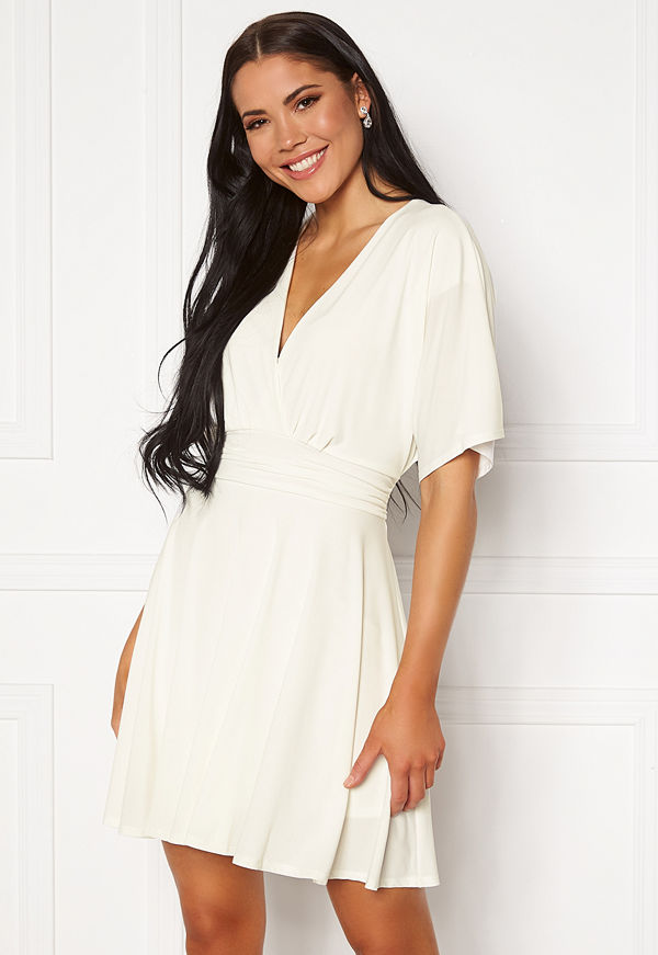 John Zack Kimono Sleeve Dress White