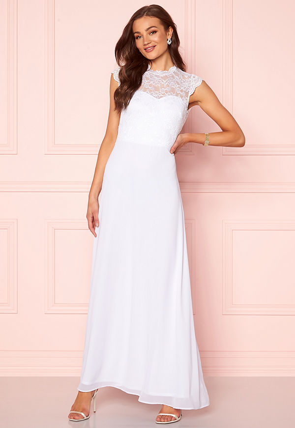 Goddiva Open Back Lace Maxi Dress