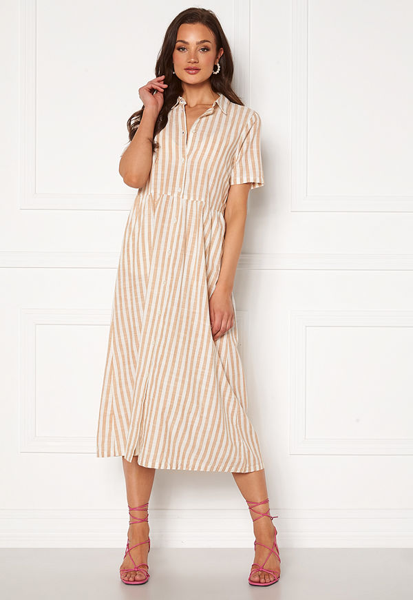Ichi Gry Dress Natural Striped