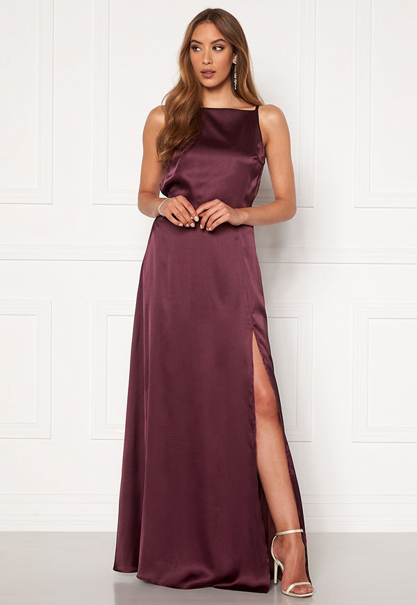 Moments New York Laylani Satin Gown Wine-red