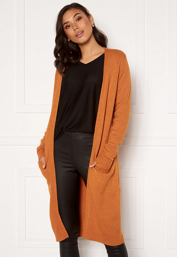 Vila Ril Long Knit Cardigan Pumpkin SpiceMelange