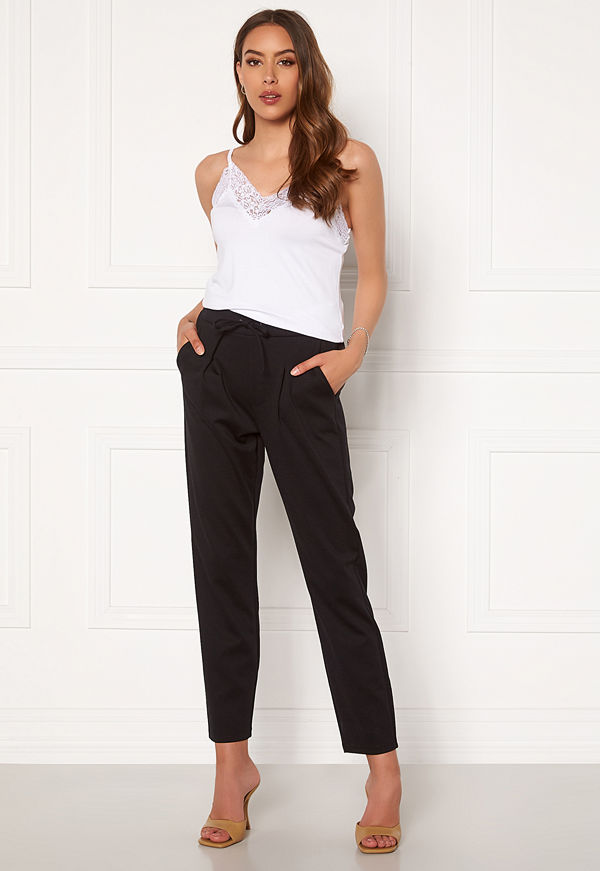 Happy Holly byxor Mathilda high waist tricot pants Black