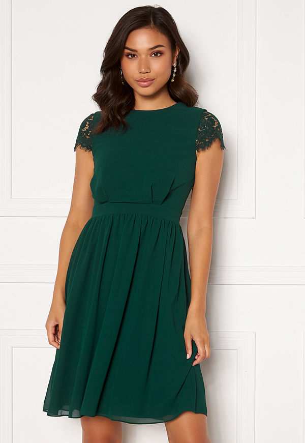 Moments New York Camellia Lace Dress Dark green