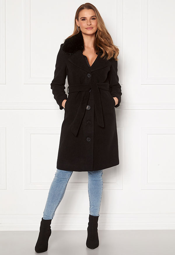 Happy Holly Mariah wool blend coat Black