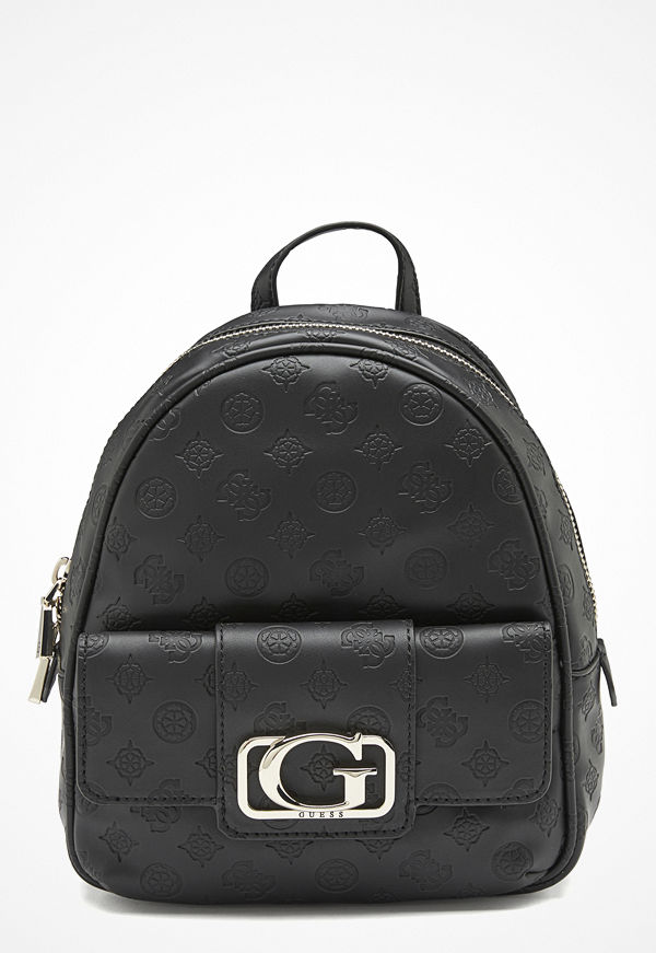 Guess svart ryggsäck med tryck Emilia Small Backpack Black