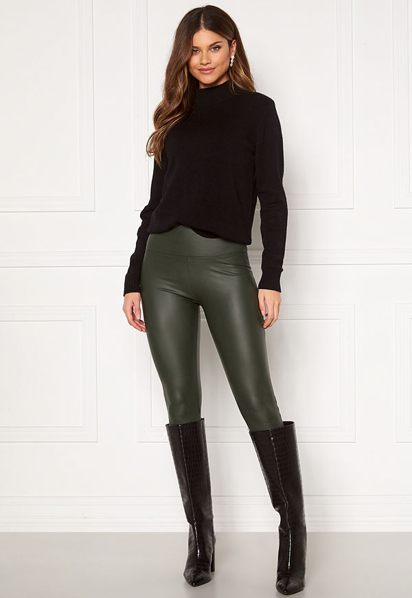 John Zack Faux Leather PU Legging Dark Green