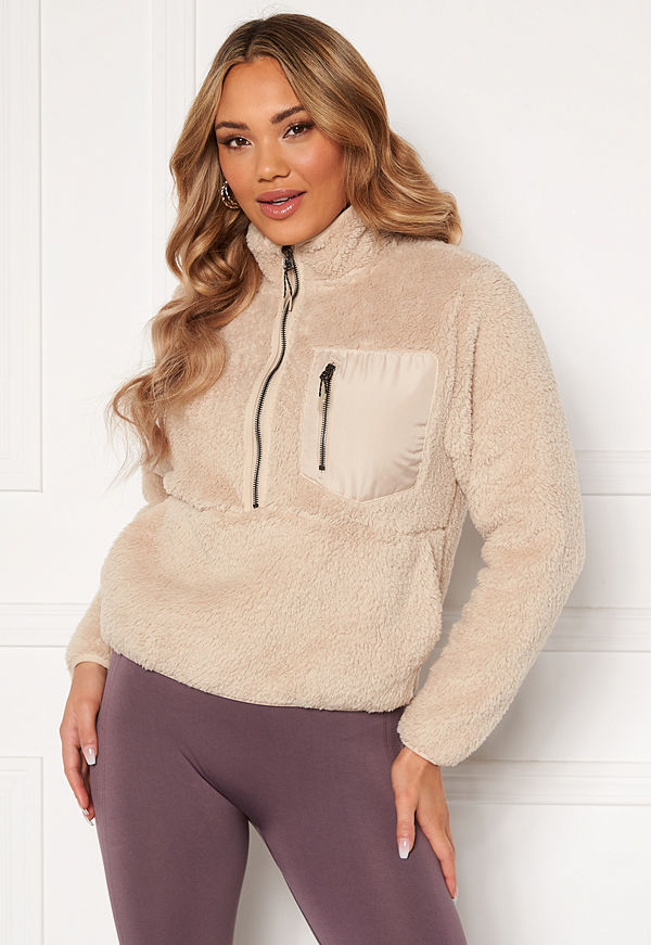 Only Dalina L/S 1/2 Zip Teddy Swt Pumice Stone