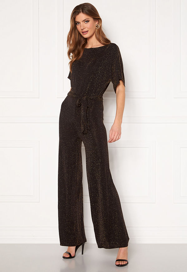 John Zack Slash Neck Glitter Kimono Jumpsuit