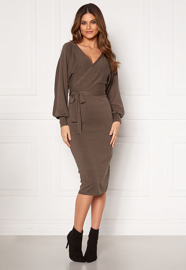 Bubbleroom Hannie knitted midi dress Mole