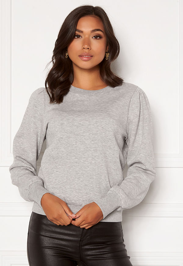 Happy Holly Veronica puff top Light grey melange