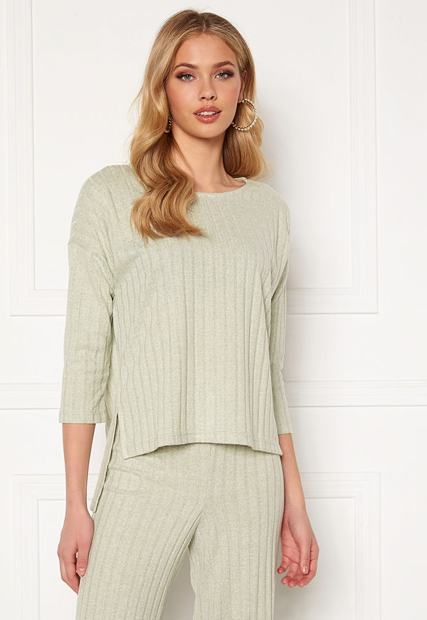 Vero Moda Tilda 3/4 Rib Blouse Oil Green
