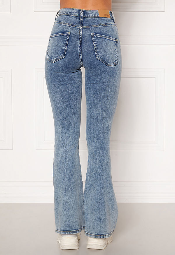 Bubbleroom Tove High Waist Flared Superstretch Light denim