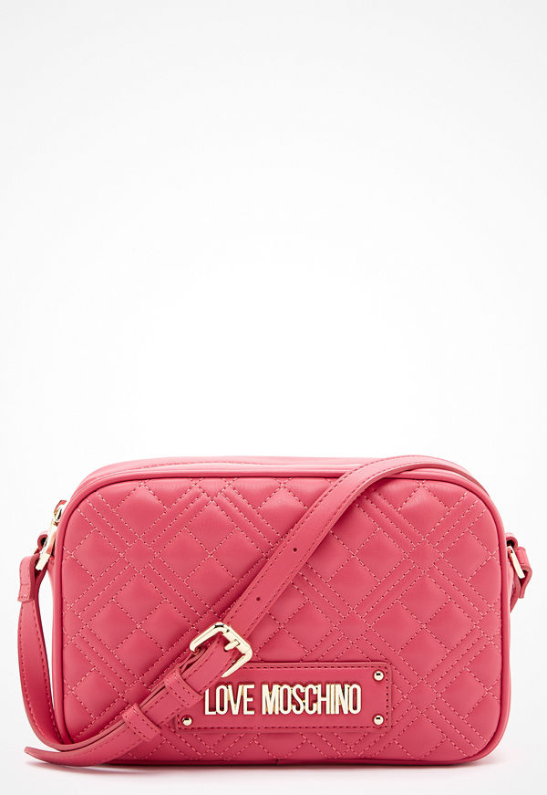 Love Moschino rosa axelväska New Shiny Quilted Bag 604 Fuxia