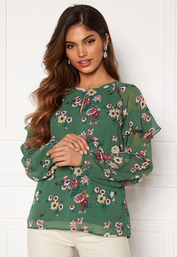 Happy Holly Becky blouse Green / Patterned