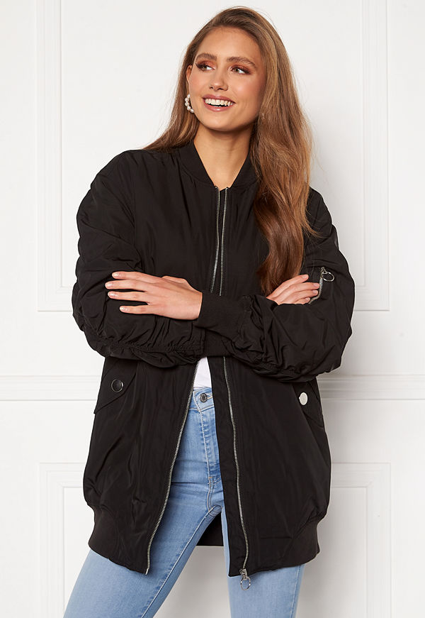 Only svart bomberjacka Jenny Long Bomber