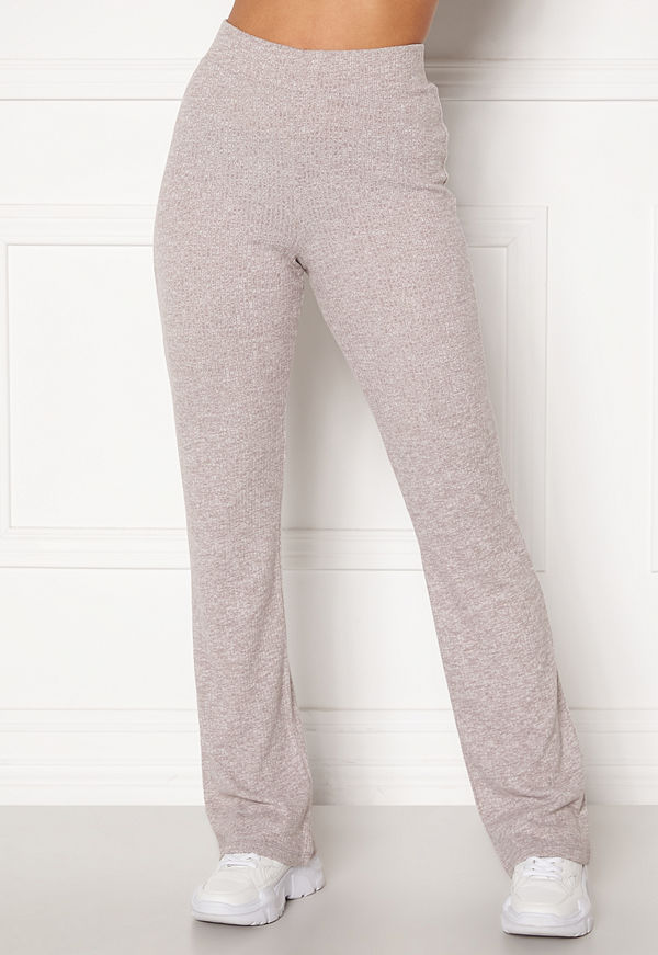 Bubbleroom ljusgrå byxor Ilse rib trousers