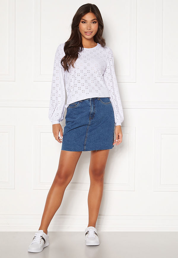 Vero Moda Mikky Raw Denim Skirt Medium Blue Denim