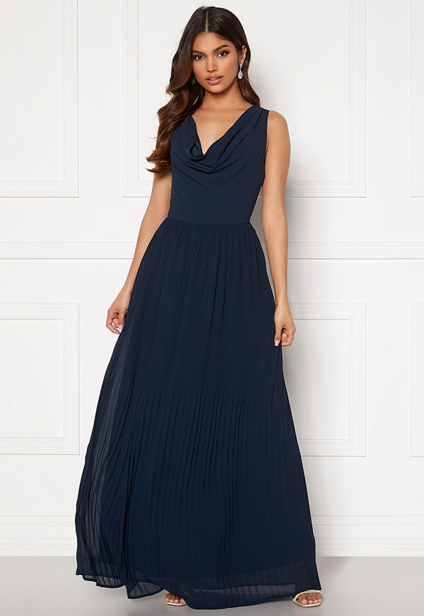 Vila Micada Draped Maxi Dress Navy Blazer