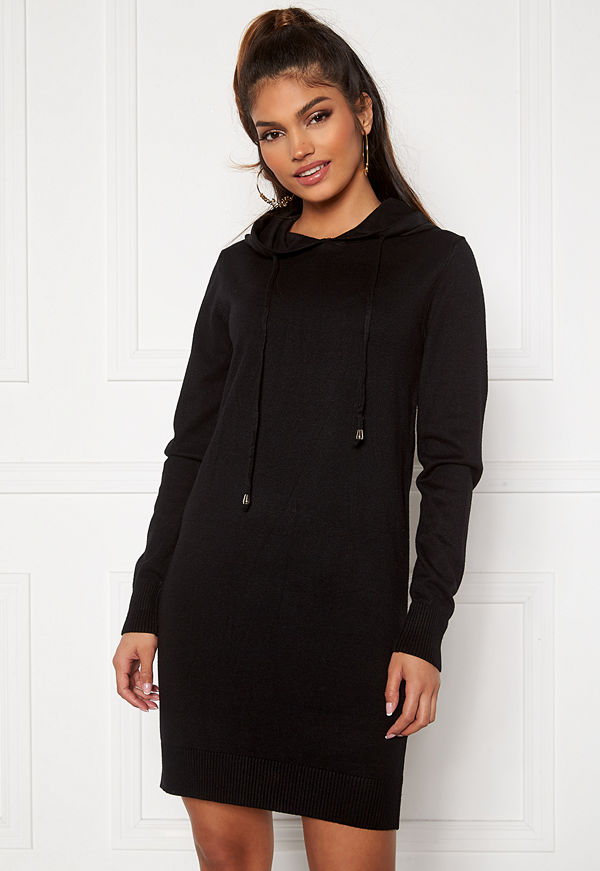 Blue Vanilla Knitted Jumper Dress With Hood