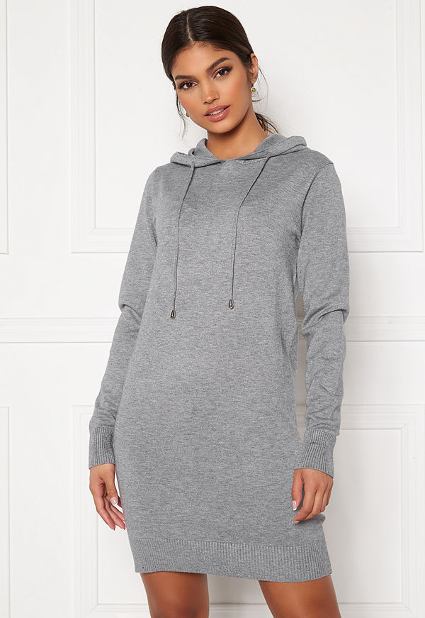 Blue Vanilla Knitted Jumper Dress With Hood