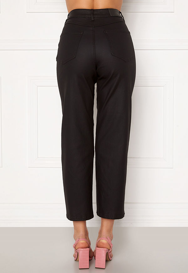 Object svarta byxor Moji Belle Coated Jeans