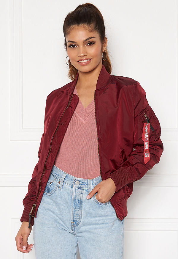 Alpha Industries vinröd bomberjacka MA-1 TT