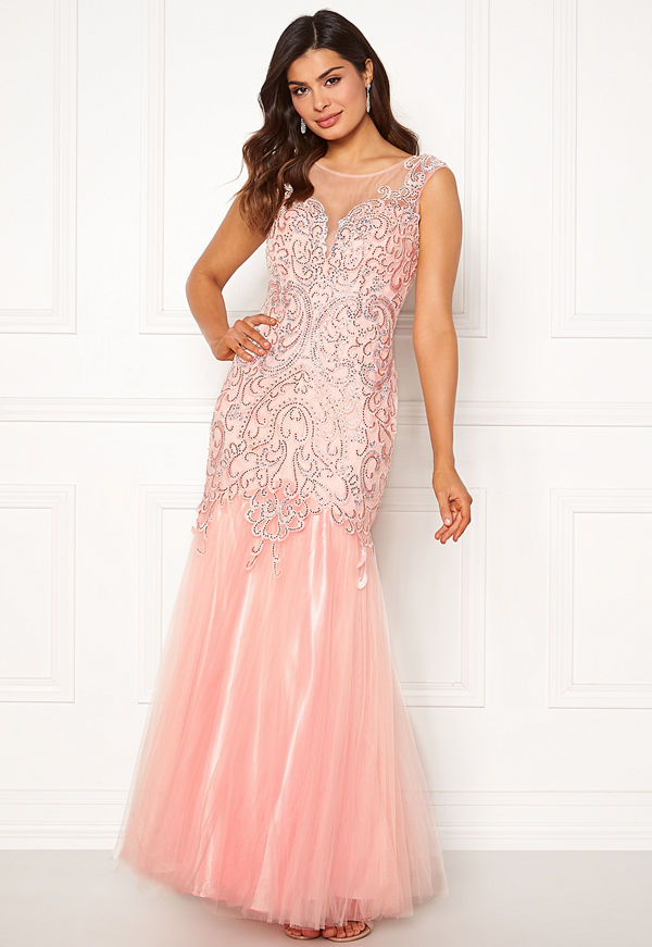 Susanna Rivieri Embellished Shine Dress Blush