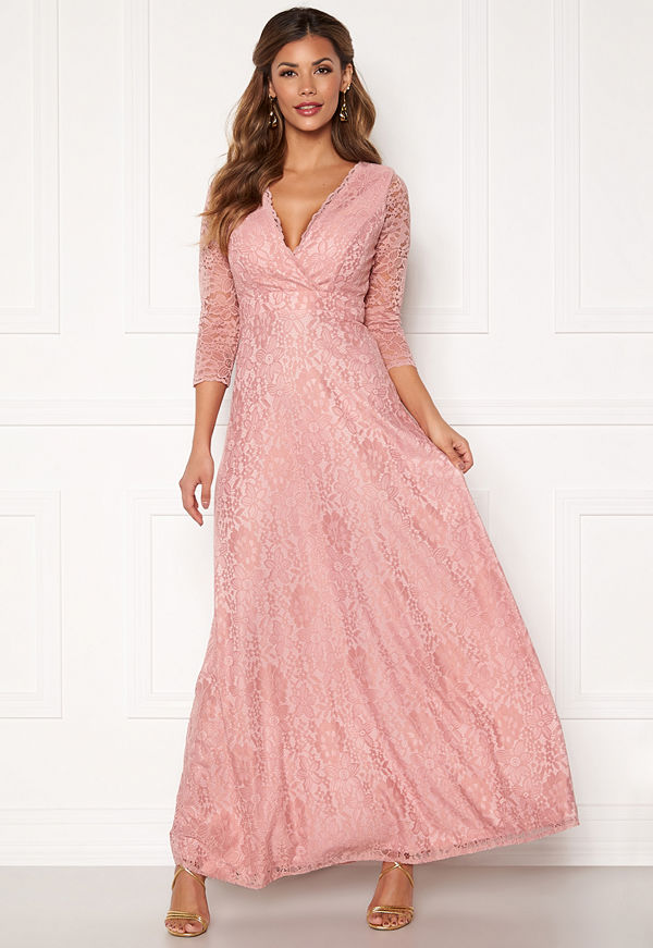 Chiara Forthi Riveria Lace Gown Dusty pink